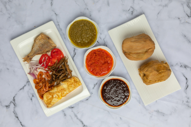 Komi Kenkey and Hot Pepper Sauces